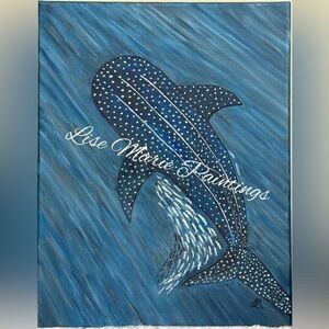 Blue Whale Shark Acrylic Painting Original by Artist